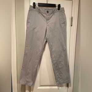 Gap Size 2 Gray Cotton Skinny Boyfriend Fit Zip Up Khaki Chino Pants